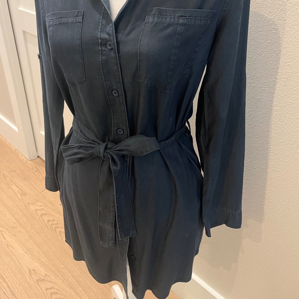 Denim Long Sleeve Dress with Belt